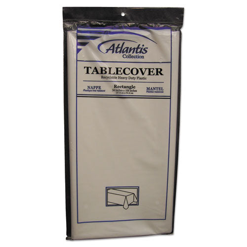 ESATL2TCW10812 - Plastic Table Cover, Rectangular, 54 X 108, White, 12-carton