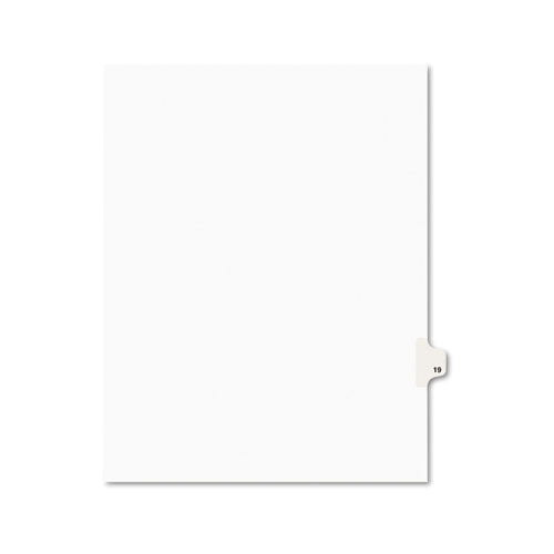 ESAVE01019 - Avery-Style Legal Exhibit Side Tab Divider, Title: 19, Letter, White, 25-pack
