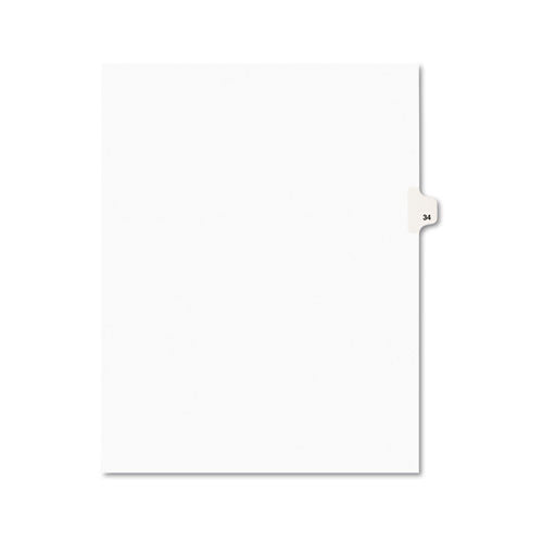 ESAVE01034 - Avery-Style Legal Exhibit Side Tab Divider, Title: 34, Letter, White, 25-pack