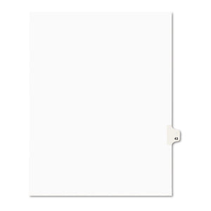 ESAVE01043 - Avery-Style Legal Exhibit Side Tab Divider, Title: 43, Letter, White, 25-pack