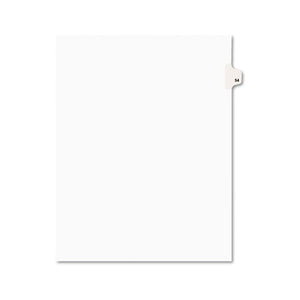 ESAVE01054 - Avery-Style Legal Exhibit Side Tab Divider, Title: 54, Letter, White, 25-pack