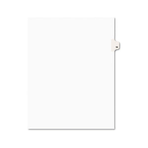ESAVE01056 - Avery-Style Legal Exhibit Side Tab Divider, Title: 56, Letter, White, 25-pack