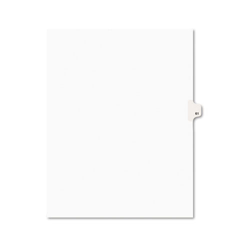 ESAVE01061 - Avery-Style Legal Exhibit Side Tab Divider, Title: 61, Letter, White, 25-pack