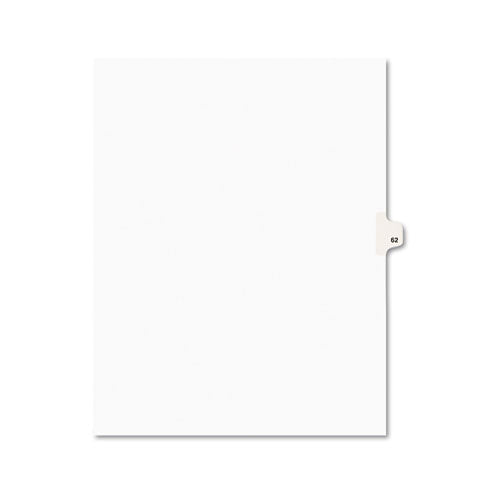 ESAVE01062 - Avery-Style Legal Exhibit Side Tab Divider, Title: 62, Letter, White, 25-pack