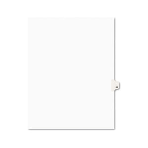 ESAVE01066 - Avery-Style Legal Exhibit Side Tab Divider, Title: 66, Letter, White, 25-pack