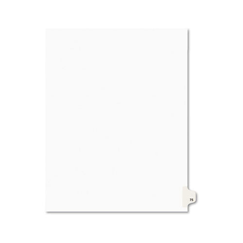 ESAVE01075 - Avery-Style Legal Exhibit Side Tab Divider, Title: 75, Letter, White, 25-pack