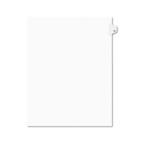 ESAVE01077 - Avery-Style Legal Exhibit Side Tab Divider, Title: 77, Letter, White, 25-pack