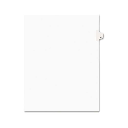 ESAVE01080 - Avery-Style Legal Exhibit Side Tab Divider, Title: 80, Letter, White, 25-pack