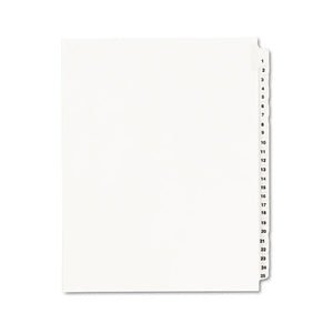 ESAVE01330 - Avery-Style Legal Exhibit Side Tab Divider, Title: 1-25, Letter, White
