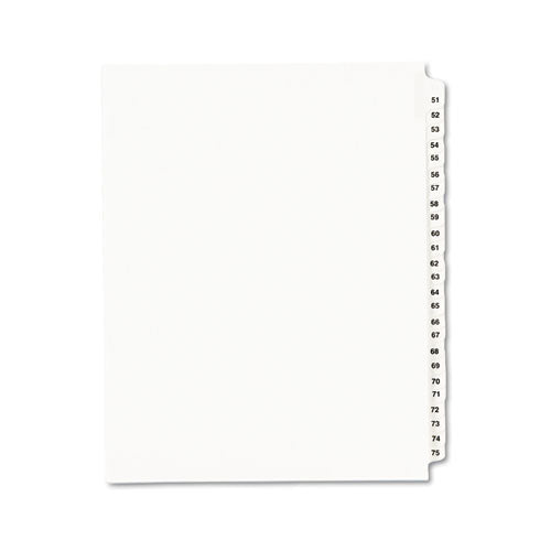 ESAVE01332 - Avery-Style Legal Exhibit Side Tab Divider, Title: 51-75, Letter, White