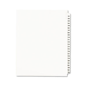ESAVE01334 - Avery-Style Legal Exhibit Side Tab Divider, Title: 101-125, Letter, White