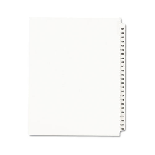 ESAVE01334 - Avery-Style Legal Exhibit Side Tab Divider, Title: 101-125, Letter, White