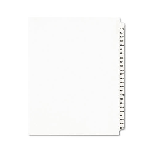 ESAVE01337 - Avery-Style Legal Exhibit Side Tab Divider, Title: 176-200, Letter, White