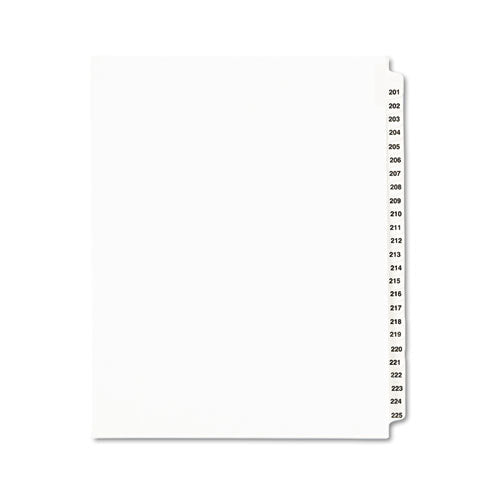 ESAVE01338 - Avery-Style Legal Exhibit Side Tab Divider, Title: 201-225, Letter, White