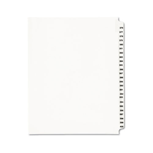 ESAVE01345 - Avery-Style Legal Exhibit Side Tab Divider, Title: 376-400, Letter, White