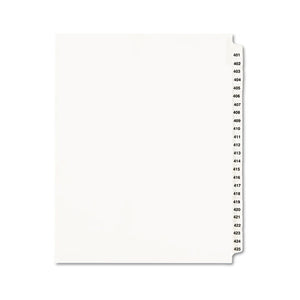 ESAVE01346 - Avery-Style Legal Exhibit Side Tab Divider, Title: 401-425, Letter, White