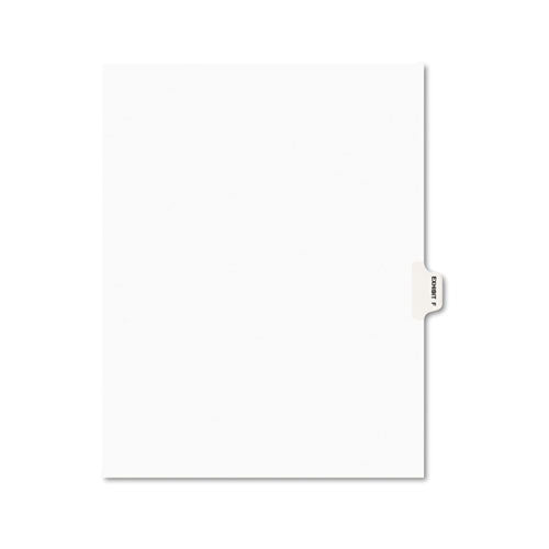 ESAVE01376 - Avery-Style Preprinted Legal Side Tab Divider, Exhibit F, Letter, White, 25-pack