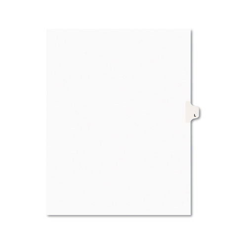 ESAVE01412 - Avery-Style Legal Exhibit Side Tab Dividers, 1-Tab, Title L, Ltr, White, 25-pk