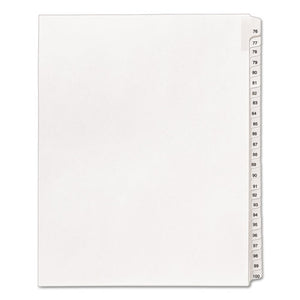 ESAVE01704 - Allstate-Style Legal Exhibit Side Tab Dividers, 25-Tab, 76-100, Letter, White