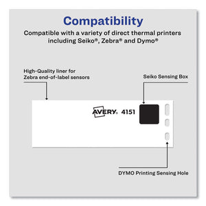 Thermal Printer Labels, Thermal Printers, 1.13 X 3.5, Clear, 120-roll, 1 Roll-pack