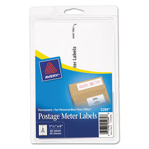 ESAVE05289 - Postage Meter Labels For Personal Post Office E700, 1 25-32 X 6, White, 60-pack