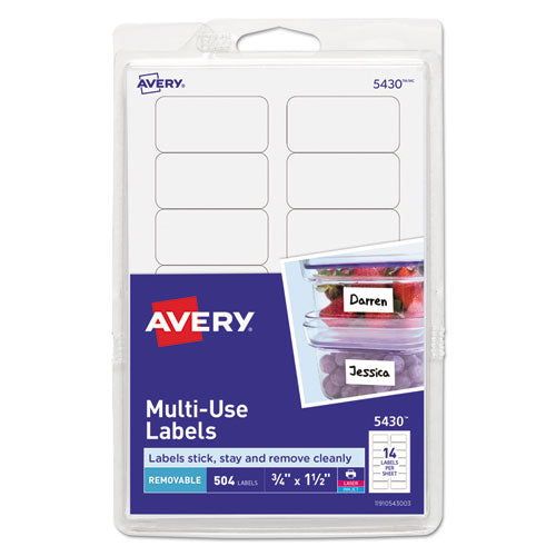 ESAVE05430 - Removable Multi-Use Labels, 3-4 X 1 1-2, White, 504-pack