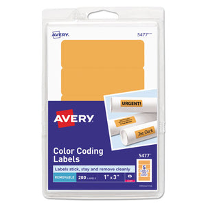 ESAVE05477 - Printable Removable Color-Coding Labels, 1 X 3, Neon Orange, 200-pack