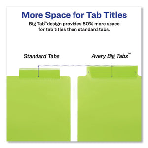 Big Tab Insertable One-pocket Plastic Dividers, 5-tab, 11.13 X 9.25, Assorted, 1 Set