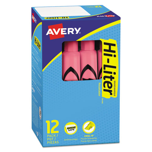 ESAVE07749 - Hi-Liter Desk-Style Highlighter, Chisel Tip, Light Pink Ink, Dozen