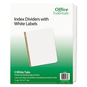 ESAVE11336 - Index Dividers W-white Labels, 5-Tab, Letter, 5 Sets