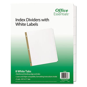 ESAVE11337 - Index Dividers W-white Labels, 8-Tab, Letter, 5 Sets