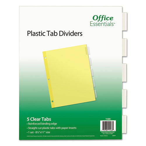 ESAVE11466 - Plastic Insertable Dividers, 5-Tab, Letter