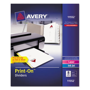 ESAVE11552 - Customizable Print-On Dividers, 8-Tab, Letter, 5 Sets