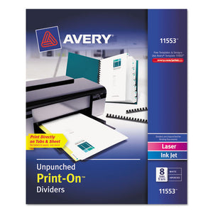 ESAVE11553 - Customizable Print-On Dividers, 8-Tab, Letter, 5 Sets