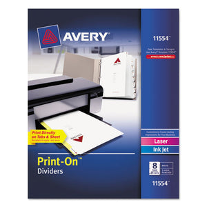 ESAVE11554 - Customizable Print-On Dividers, 8-Tab, Letter, 25 Sets