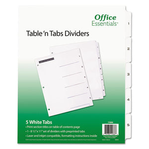 ESAVE11666 - Table 'n Tabs Dividers, 5-Tab, Letter