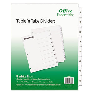 ESAVE11668 - Table 'n Tabs Dividers, 8-Tab, Letter