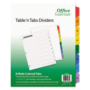 ESAVE11669 - Table 'n Tabs Dividers, 8-Tab, Letter