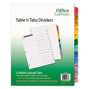ESAVE11673 - Table 'n Tabs Dividers, 12-Tab, Letter