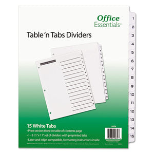ESAVE11674 - Table 'n Tabs Dividers, 15-Tab, Letter
