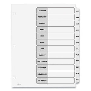 Customizable Table Of Contents Ready Index Black And White Dividers, 12-tab, Jan. To Dec., 11 X 8.5, 6 Sets