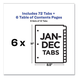Customizable Table Of Contents Ready Index Multicolor Dividers, 12-tab, Jan. To Dec., 11 X 8.5, 6 Sets