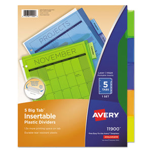 ESAVE11900 - Insertable Big Tab Plastic Dividers, 5-Tab, Letter