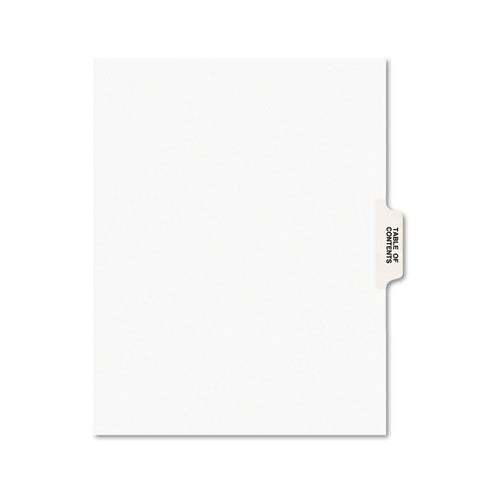 ESAVE11910 - Avery-Style Legal Exhibit Tab Dividers, Table Of Contents, White, 25-set