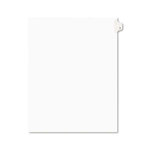 ESAVE11911 - Avery-Style Legal Exhibit Side Tab Divider, Title: 1, Letter, White, 25-pack