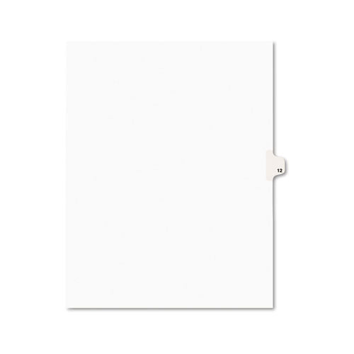ESAVE11922 - Avery-Style Legal Exhibit Side Tab Divider, Title: 12, Letter, White, 25-pack