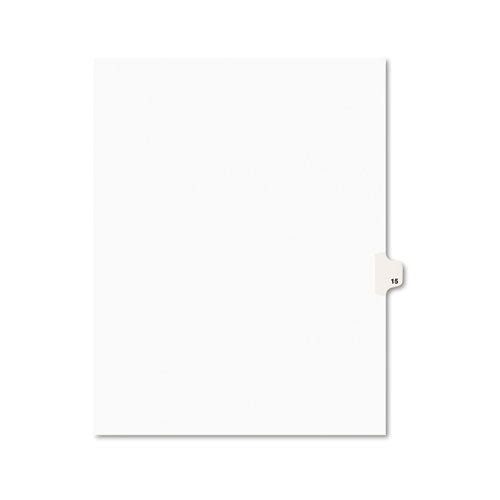 ESAVE11925 - Avery-Style Legal Exhibit Side Tab Divider, Title: 15, Letter, White, 25-pack