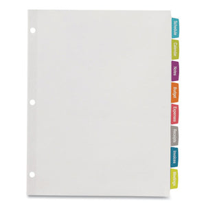Big Tab Printable White Label Tab Dividers, 8-tab, Letter, White, 4 Sets