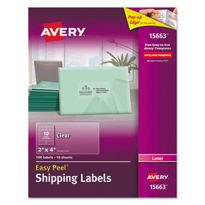 Matte Clear Easy Peel Mailing Labels W- Sure Feed Technology, Laser Printers, 2 X 4, Clear, 10-sheet, 10 Sheets-pack