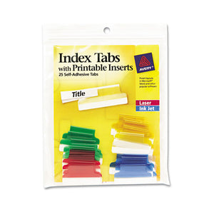 ESAVE16219 - Insertable Index Tabs With Printable Inserts, 1, Assorted Tab, 25-pack